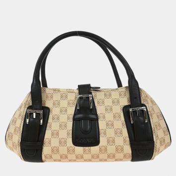 مملوكة مسبقًا حقيبة يد لويفي "سيندا أناغرام" قماش بيج