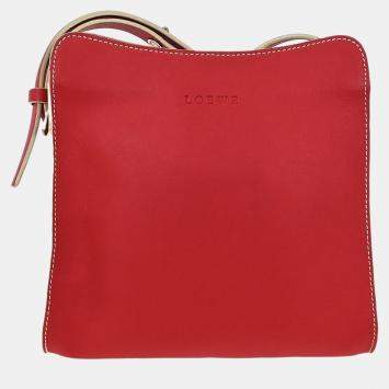 Pre Owned Loewe Red Leather Shoulder Bag