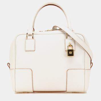 مملوكة مسبقًا حقيبة لويفي أمازونا مربعة جلد أبيض 19