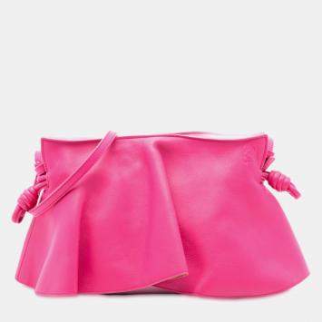 Pre Owned Loewe Pink Paula Ibiza Mini Petal Nappa Flamenco Knot Crossbody