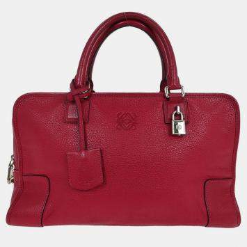 Pre Owned Loewe Red Amazona 36 Handbag