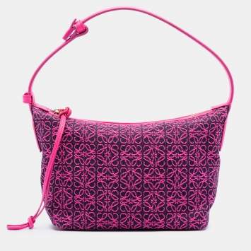 مملوكة مسبقًا Loewe Pink Small Anagram Canvas Cubi Bag