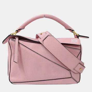 مملوكة مسبقًا Loewe Anagram Puzzle Bag Small Pink Leather 2-Way Handbag/Shoulder Bag