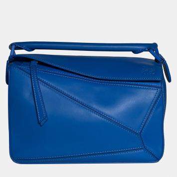 Pre Owned Loewe Blue Small Puzzle Bag