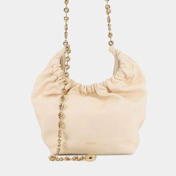 Pre Owned حقيبة لويفي سكويز جلد عاجي حجم صغير