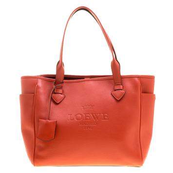 Pre Owned Loewe Red Leather Tote