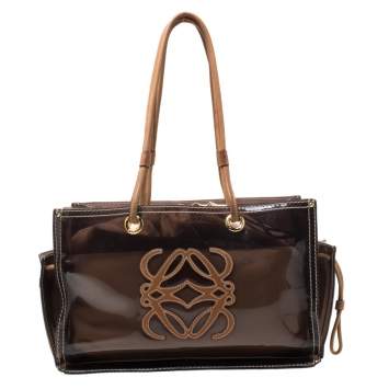 Pre Owned Loewe Brown PVC and Leather Amazona Tote