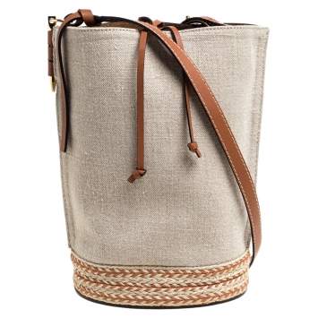 Pre Owned Loewe Beige/Camel Leather Gate Bucket Bag