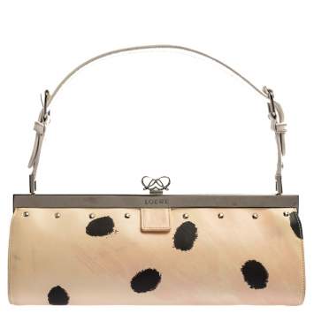 Pre Owned Loewe Multicolor Printed Leather Frame Shoulder Bag