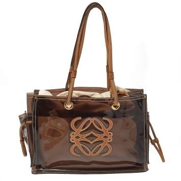 Pre Owned Loewe Brown PVC and Leather Amazona Tote