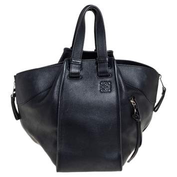 Pre Owned Loewe Black Leather Small Hammock Bag