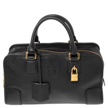 Pre Owned Loewe Black Leather Amazona Satchel