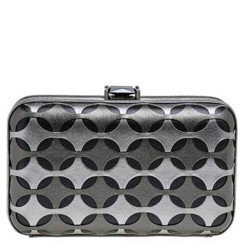 Pre Owned Loewe Tri Color Laser Cut Leather Clutch