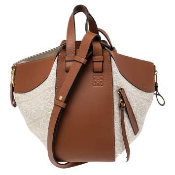 Pre Owned Loewe Beige/Brown Leather Small Hammock Shoulder Bag