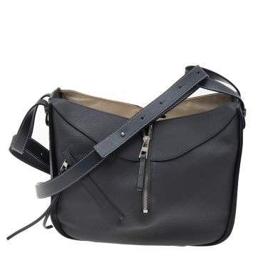Pre Owned Loewe Grey Leather Medium Hammock Shoulder Bag