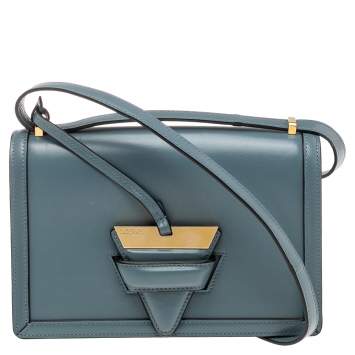 Pre Owned Loewe Blue Leather Barcelona Crossbody Bag