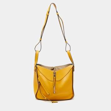 Pre Owned Loewe Mustard Leather Hammock Shoulder Bag
