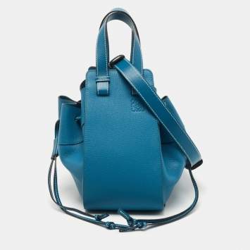 Pre Owned Loewe Blue Leather Small Hammock Shoulder Bag