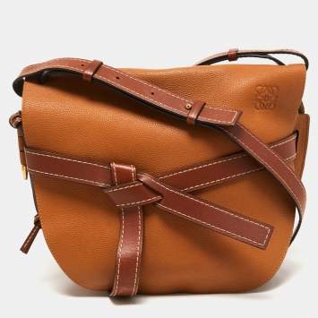 Pre Owned Loewe Brown Leather Large Gate Shoulder Bag