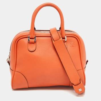 Pre Owned Loewe Orange Leather Amazona 23 Bag