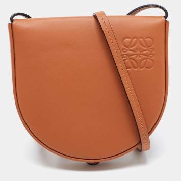 Pre Owned Loewe Brown Leather Mini Heel Duo Pouch Bag