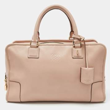 Pre Owned Loewe Pink Leather Amazona 36 Satchel