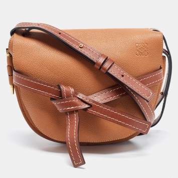 Pre Owned Loewe Tan Leather Gate Shoulder Bag