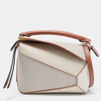 Pre Owned Loewe Multicolor Leather Mini Puzzle Shoulder Bag