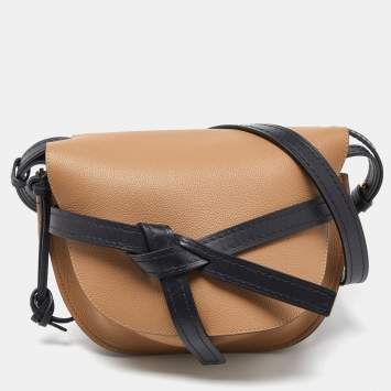 مملوكة مسبقًا Loewe Beige/Black Leather Mini Gate Crossbody Bag