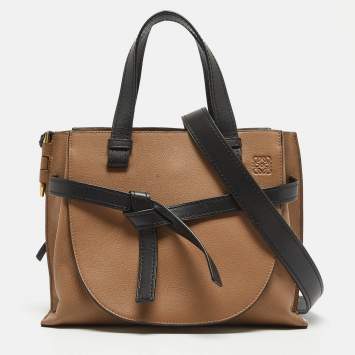 Pre Owned Loewe Brown/Black Leather Gate Tote