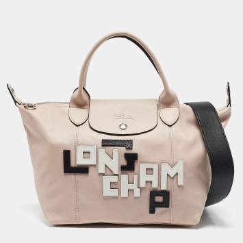 Longchamp Pink Leather Patch Le Pliage Tote