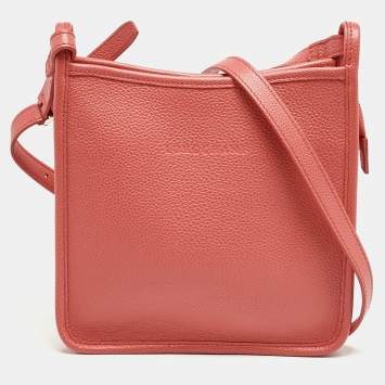 Longchamp Orange Leather Le Foulonné Crossbody Bag