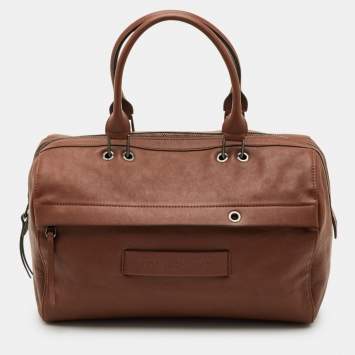 مملوكة مسبقًا Longchamp 3D Brown Leather Top Zip Satchel