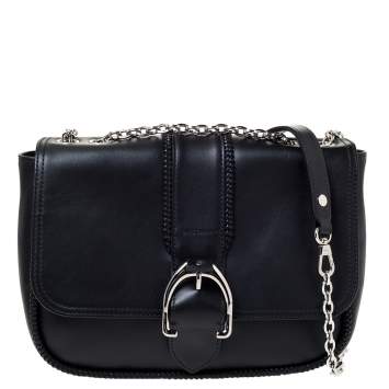 Pre Owned Longchamp Black Leather Amazone Shoulder Bag