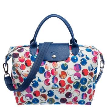 Pre Owned Longchamp Multicolor Nylon And Leather Le Pliage Neo Fantaisie Tote