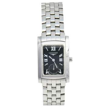 Pre Owned Longines Black Stainless Steel Dolce Vita L5.502.4 Women's Wristwatch 23 mm 