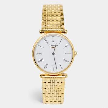 Pre Owned  Longines White Gold Plated Stainless Steel La Grande Classique De Longines L4.512.2.11.8 Women's Wristwatch 29 mm