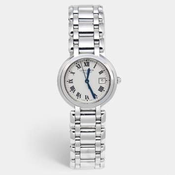 Pre Owned Longines Silver Stainless Steel PrimaLuna L8.112.4.71.6 Women's Wristwatch 30 mm