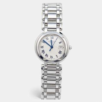 Pre Owned Longines Silver Stainless Steel PrimaLuna L8.112.4.71.6 Women's Wristwatch 30 mm