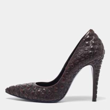 Pre Owned Loriblu Brown Leather Pointed Toe Pumps Size 38