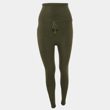 Pre Owned Loro Piana Green Wool Knit Diavolezza Leggings S