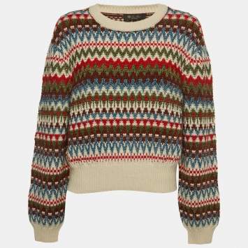 Pre Owned Loro Piana Multicolor Patterned Knit Trujillo Sweater S