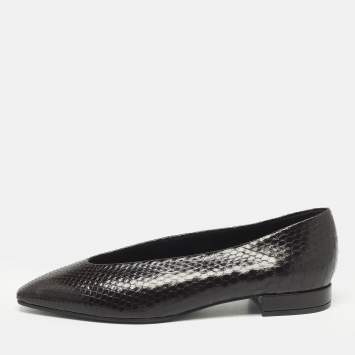 Pre Owned Loro Piana Brown Python Rebecca Ballet Flats Size 38