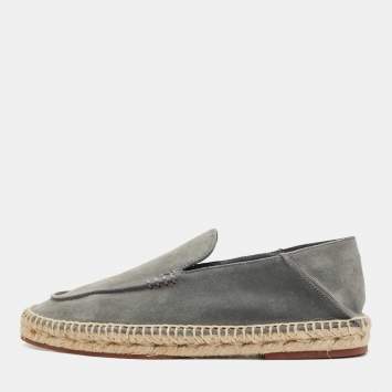 مملوكة مسبقًا Loro Piana Grey Suede Espadrille Flats Size 39