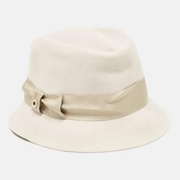 Pre Owned Loro Piano Light Grey Cashmere Blend Hat M