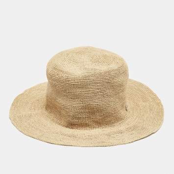 Pre Owned Loro Piana Beige Straw Airi Hat M