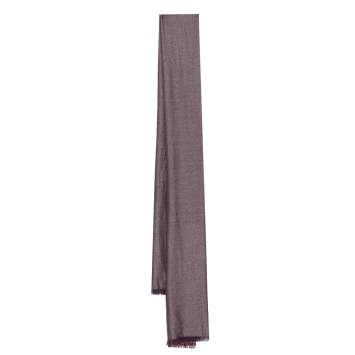 Pre Owned Loro Piana Purple & Brown Striped Cashmere Silk Stole