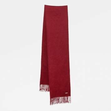 Pre Owned Loro Piana Dark Red Cashmere Grande Unita Muffler 