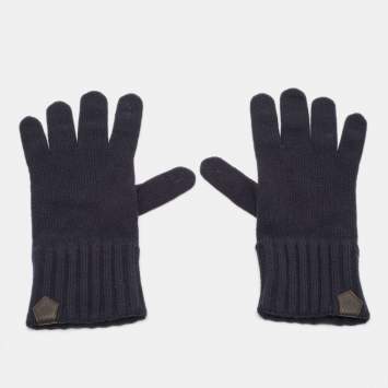 مملوكة مسبقًا Loro Piana Navy Blue Cashmere Adler Gloves M