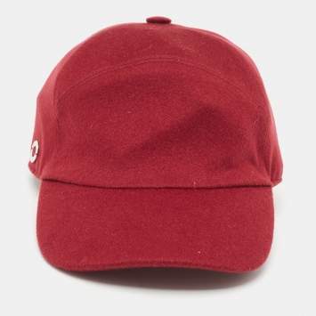 Pre Owned Loro Piana Red Cashmere Storm System Baseball Cap S
